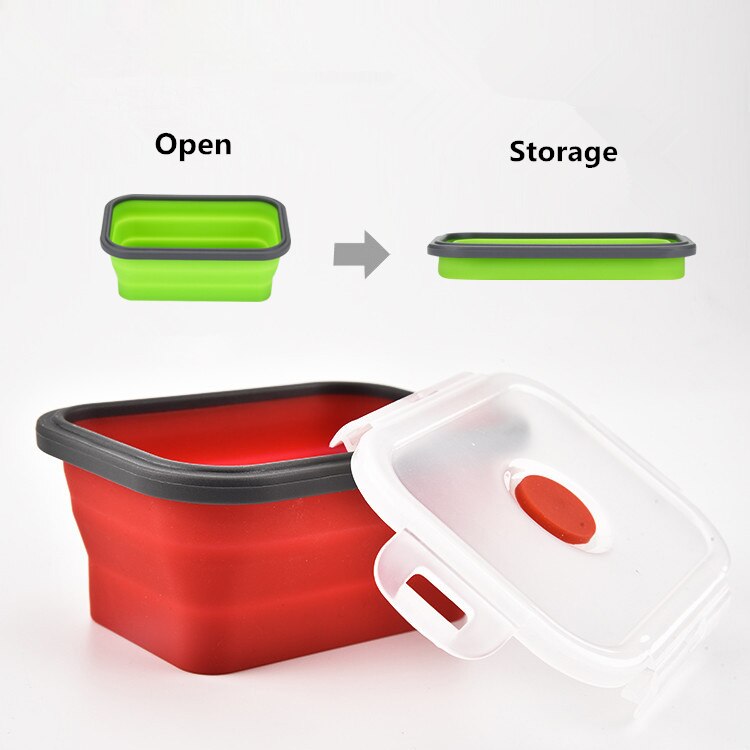 Silicone Folding Bento Box Collapsible Portable Lunch Box for Food Dinnerware Food Container Food Bowl For Children Main image