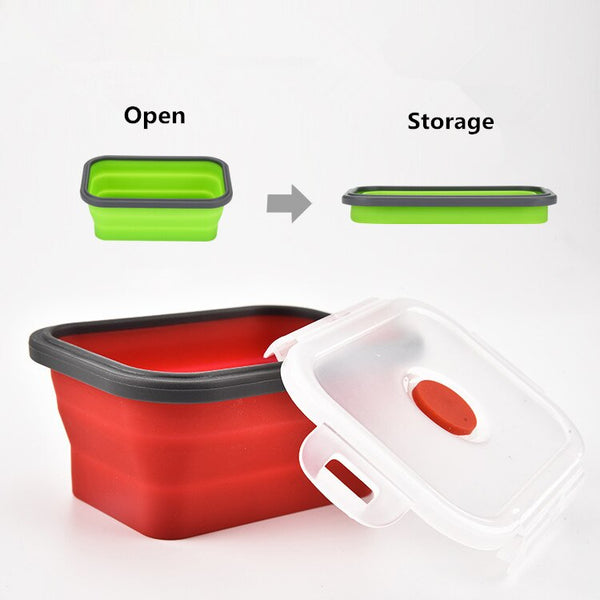 Silicone Folding Bento Box Collapsible Portable Lunch Box for Food Dinnerware Food Container Food Bowl For Children