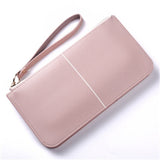 Long European&American zipper small fresh cell phone bag High-quality PU leather student thin multi-purpose wallet