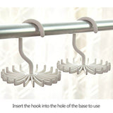 Neck Tie Holder Space Saving Multifunction 1 PC Plastic 20 Hooks 360 Degree Rotating Belt Rack Neck Tie Hanger