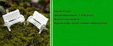 XBJ029 Mini Garden Ornament Miniature Park Seat Bench 2pcs Craft Fairy Dollhouse Decor DIY sand table model material