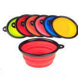 New Collapsible foldable silicone Pet dog bowl cat candy color outdoor travel portable puppy food container feeder dish on sale