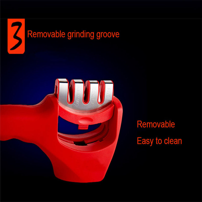 Brand 3 Stages (Diamond & Tungsten steel & Ceramic) Kitchen Knife Sharpener ,Sharpening Stone Household Knife Sharpener