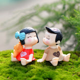 1pc micro landscape decoration DIY landscaping accessories material bow couple potted decoration couple decoration