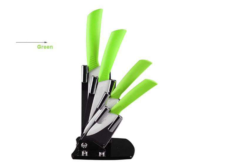 High quality 3" 4" 5" 6" inch brand Paring Fruit Utility Chef Kitchen Ceramic Knife Sets+Acrylic Holder Block