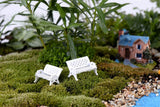 XBJ029 Mini Garden Ornament Miniature Park Seat Bench 2pcs Craft Fairy Dollhouse Decor DIY sand table model material