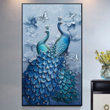 DIY 5D Full Diamond Embroidery blue peacock Diamond Painting Cross Stitch Kits Diamond Mosaic Home Decoration