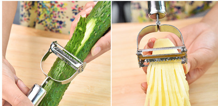 Stainless Steel Potato Slicer Fruit Vegetable Graters Paring Knife Peeler Cutter Multifunctional Cooking Tool