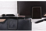 Elegant casual men's wallet vertical section multi-function card holder PU genuine multi-card buckle purse