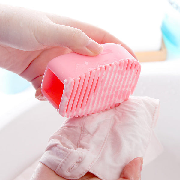 Convenient Colorful 1 pc Cleaning Washing Flexible Scrub Brush Hand-held Mini Washboard Antiskid Creative