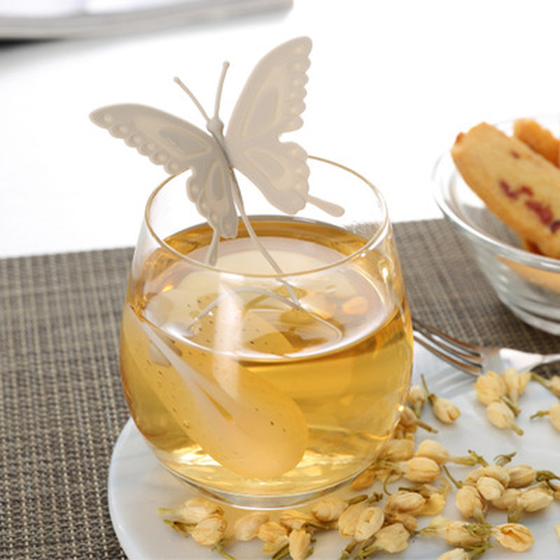 Hot Sale Butterfly Tea Bags Strainers Silicone Filter Tea Infuser Silica Cute Teabags for Tea & Coffee Drinkware Main image