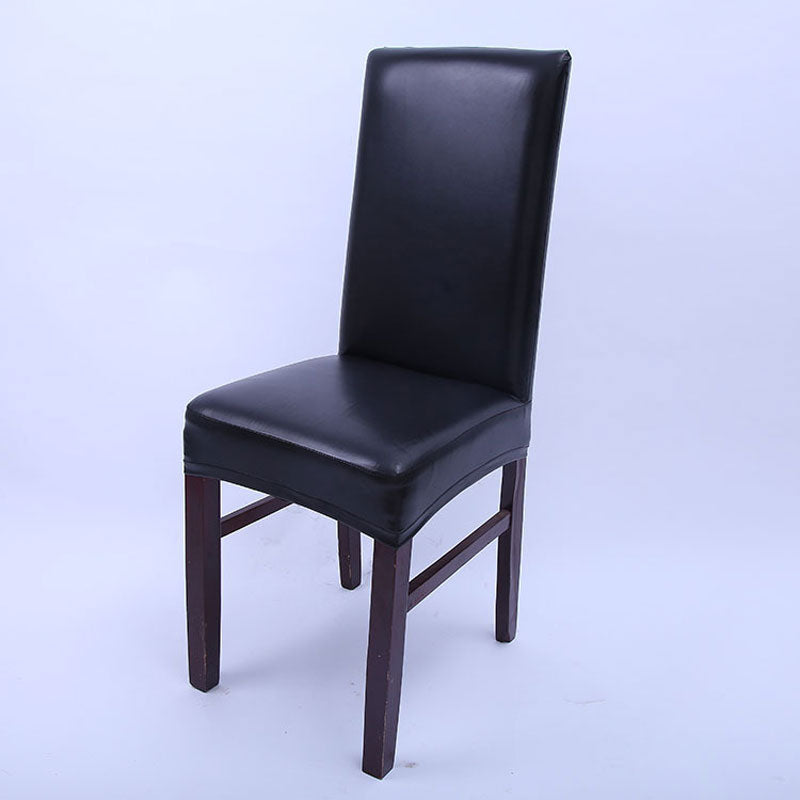 HELLOYOUNG PU Leather Elastic Chair Cover Home Decor Dining Stretch Chair Cover For Weddings Banquet Hotel Washable U1080