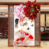 DIY 5D Diamonds Embroidery Peony Blossoming flowers and Fish Round Diamond Painting Cross Stitch Kits Diamond Mosaic