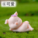 2pcs/lot Piggy Story Micro Landscape Resin Crafts Small Decoration Keychain Accessories Dolls 12 Zodiac Pigs