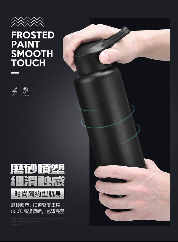 Vacuum Insulated Bike Bicycle Cycling Sports Water Bottle Stainless Steel Flask Jar Leak-proof Canteen 550mL 750mL