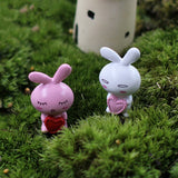 XBJ110 Mini 6PCS Heart-shaped rabbits decor supplies moss micro landscape deco  Garden deco Creative handicrafts