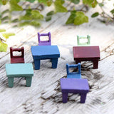 XBJ005 Mini 1pc Landscape Plant Miniatures Decors Fairy Resin Garden Ornaments Cute Tables Chairs Furniture Figurine Crafts