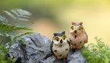 XBJ010 Terrarium Decor 2 PCSCute Owls Animal Resin Miniatures Figurine Craft Bonsai Pots Home Fairy Garden Ornament Decoration
