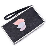 Tide leaf new long section of lychee pattern ladies wallet Korean casual lunch box clutch ladies' leather handbag purse