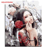 Glamor Girl and Digital Painting DIY Handpainted Oil Painting by numbers oil paintings chinese scroll paintings