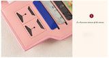 High-capacity candy-colored zipper wallet High quality Leather Handbag button Cross-shaped long section Wallets