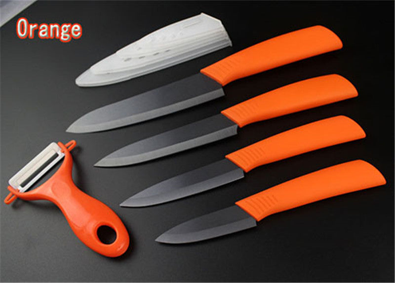 Top quality Gifts Zirconia black blade black handle 3" 4" 5" 6" inch + Peeler + covers ceramic kitchen knife set