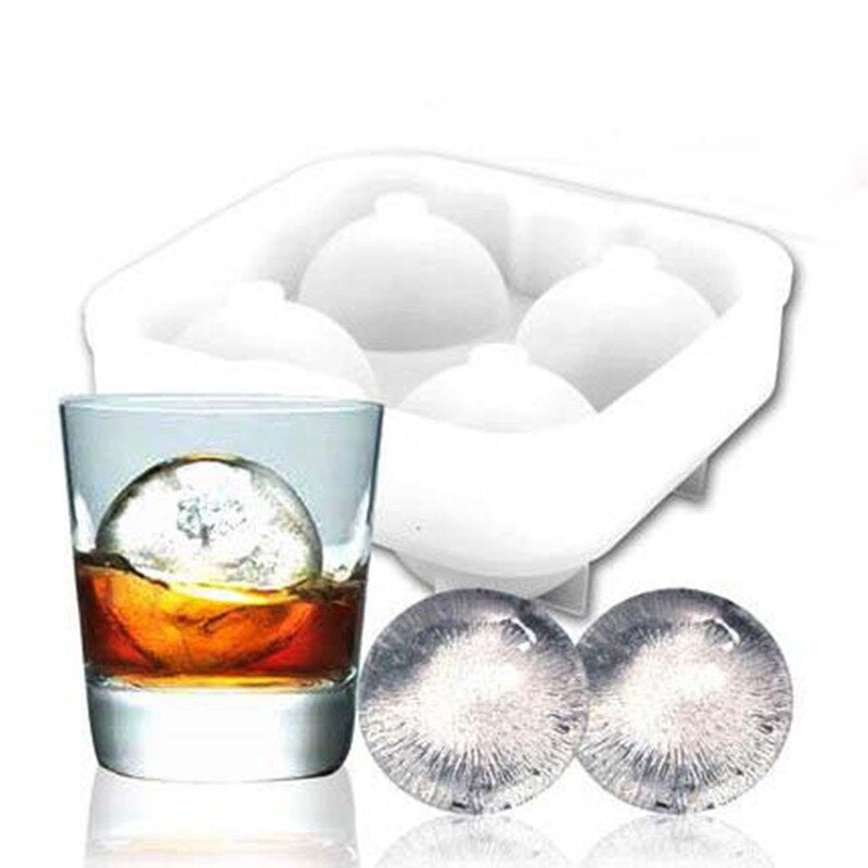 Ice Balls Maker Utensils Gadgets Mold 4 Cell Whiskey Cocktail Premium Round Spheres Bar Kitchen Party Tools Tray Cube Main image