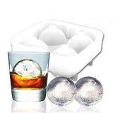 Ice Balls Maker Utensils Gadgets Mold 4 Cell Whiskey Cocktail Premium Round Spheres Bar Kitchen Party Tools Tray Cube