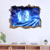 Creative 3D Universe Galaxy Wall Stickers For Ceiling Roof window sticker Mural Decoration Personality Waterproof Floor Sticker