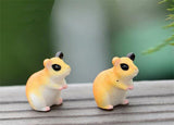 XBJ038 Landscape Mini 2pcs Cute Resin Crafts Decorations Simulation hamster gardening decorative Christmas Garden Decor