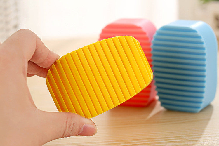 Convenient Colorful 1 pc Cleaning Washing Flexible Scrub Brush Hand-held Mini Washboard Antiskid Creative
