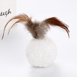 10pcs cat plush ball toy Mint Pet cat Interactive toy bird Feather Teaser with catnip Cat Toys Play Scratch Pet products