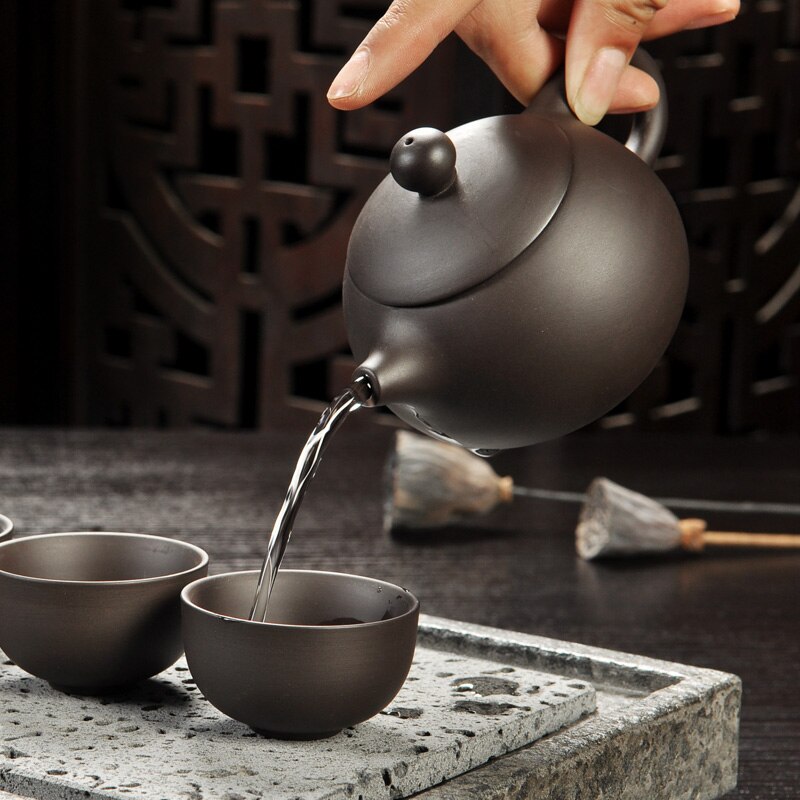 Yixing Purple sand tea set black/red ceramic kung fu Teapot, handmade Purple sand teapot teacup gaiwan Tureen tea ceremony Main image