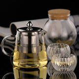 CJ262 Hot Sale Heat Resistant cup Kettle Teapot Flower Tea Set Pu'er Coffee Tea Pot Drinkware Set Stainless Steel Strainer
