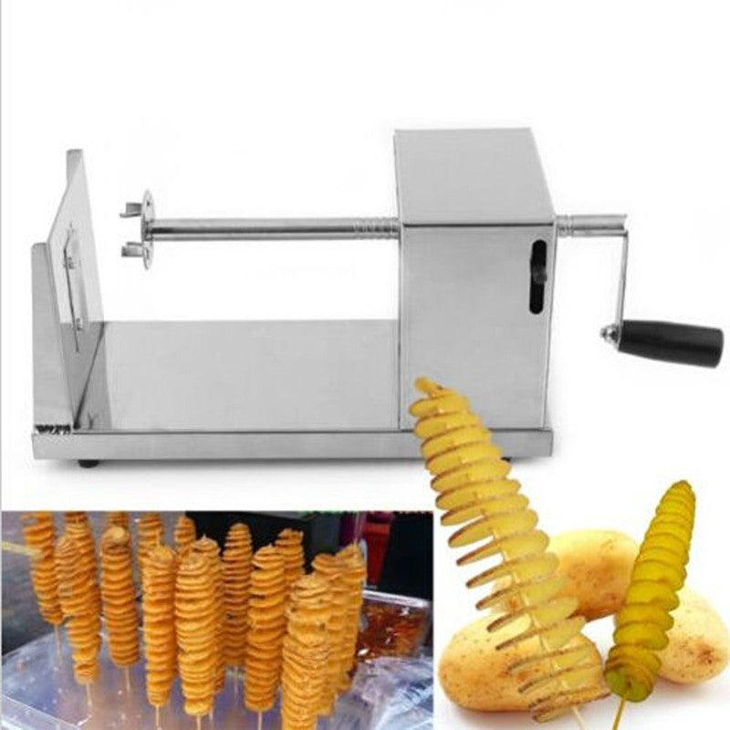 New Manual Stainless Steel Spiral Potato Slicer Potato Tower Kitchen Tool Fruit & Vegetable Tool Potato Tower Cutter