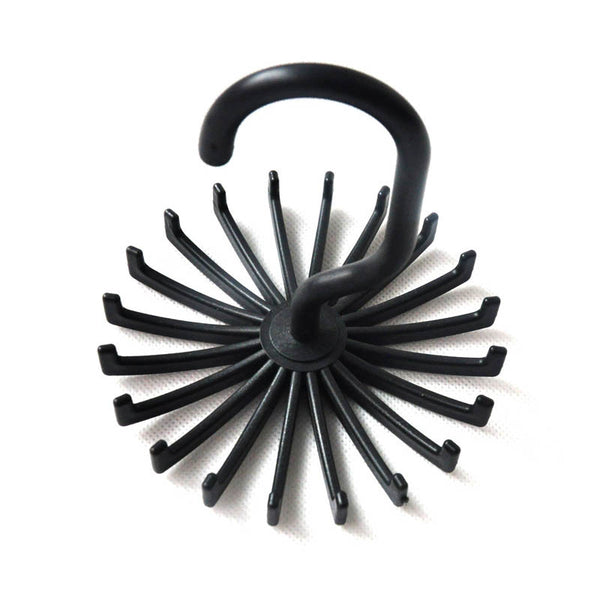 Neck Tie Holder Space Saving Multifunction 1 PC Plastic 20 Hooks 360 Degree Rotating Belt Rack Neck Tie Hanger