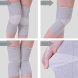 Warm Elastic Breathable Knee Support Brace Bamboo Fiber Health Care Knee Brace Spring Stay Knee Pads 1Pair