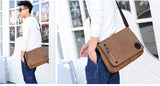 Canvas Leather Crossbody Bag Men Military Army Vintage Bags Shoulder Bag Casual Travel school Bags For Teenagers sac a dos bolsa