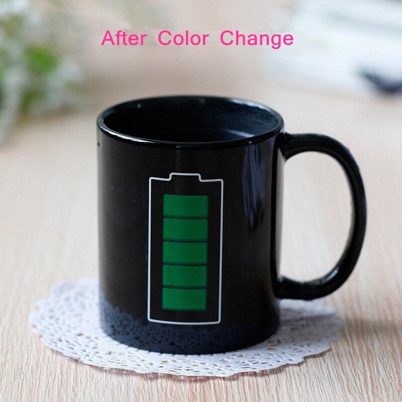 Battery Magic Mug Positive Energy Color Changing Cup Ceramic Discoloration Coffee Tea Milk Mugs Novelty Gifts Secondary image