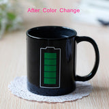 Battery Magic Mug Positive Energy Color Changing Cup Ceramic Discoloration Coffee Tea Milk Mugs Novelty Gifts