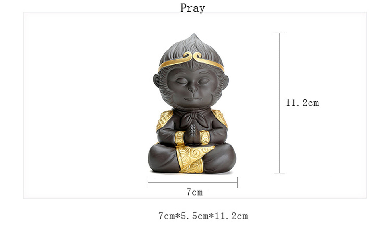 Chinese Purple Clay Kung Fu tea Set Tea Pet Monkey King Tea Accessories for puer Oolong Tea Home Deco Secondary image