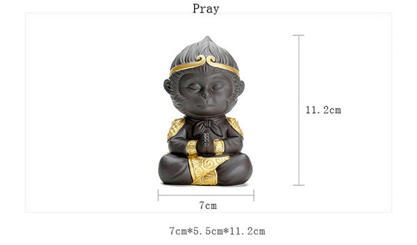 Chinese Purple Clay Kung Fu tea Set Tea Pet Monkey King Tea Accessories for puer Oolong Tea Home Deco
