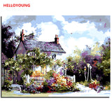 HELLOYOUNG Digital Painting DIY picture drawing Painting Leisurely build by numbers oil paintings chinese scroll paintings