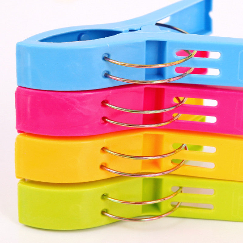 4Pcs Stronging Plastic Color Clips Beach Towel Clamp To prevent the wind Clamp Clothes Pegs Drying Racks Retaining Clip Secondary image