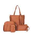 Women Bag Set Top-Handle Big Capacity Female Tassel Handbag Fashion Shoulder Bag Purse Ladies PU Leather Crossbody Bag