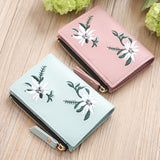 NEW women wallet small Embroidery Zipper Short Wallet Female Coin Purse Card Holders Handbag carteira feminina