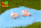 2pcs/lot Piggy Story Micro Landscape Resin Crafts Small Decoration Keychain Accessories Dolls 12 Zodiac Pigs