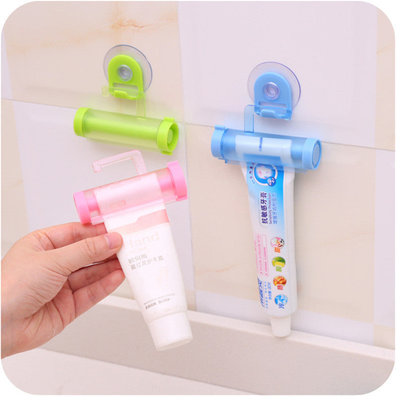 Rolling Toothpaste Squeeze Press Bathroom Tube With Strong Suction Cup Storage Hook Organizer Holder Random Color Secondary image