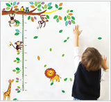 Cartoon Giraffe Monkey Trees Height Wall Sticker Baby Room Art Mural Waterproof Wall Stickers Home Decor Wall Sticker