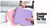 New Korean version  simple square lady wallet High-quality PU leather Short zipper purse fringed mini women's purse